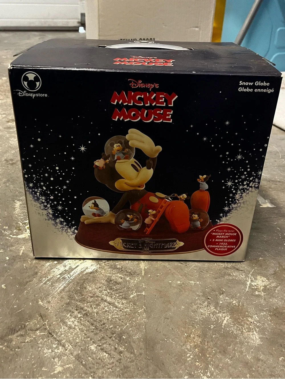 Rare/Vintage. Disney Mickey Mouse “Nightmare” Snow Globe Box -New!